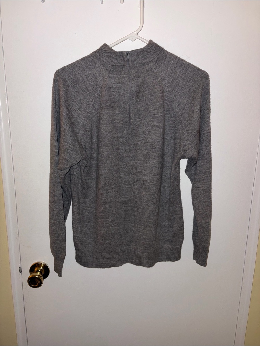 Vintage Made in USA Designers Originals Women's Gray Quarter-Zip Sweater
